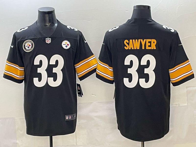 Men Pittsburgh Steelers #33 Sawyer Black Nike 2025 Limited NFL Jersey style 02